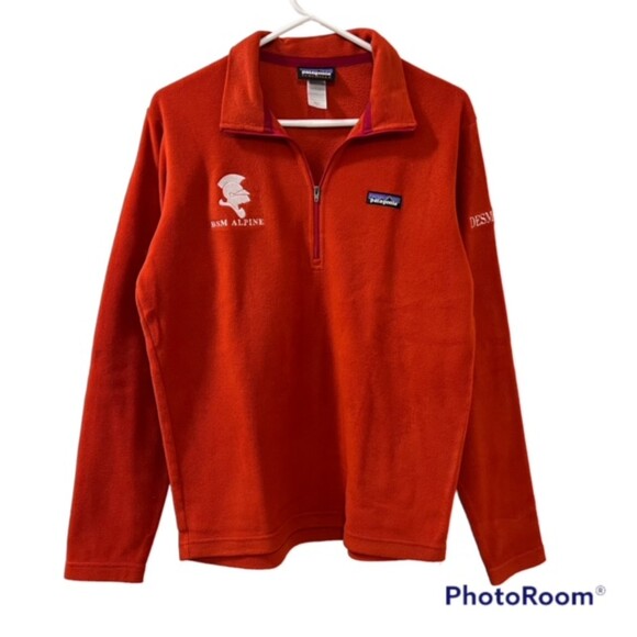 Patagonia Synchilla Mens Red Quarter Zip BSM Alpine Fleece Pullover Sweater Sz S - Picture 1 of 12